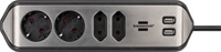 Stekkerdoos Brennenstuhl bureau Estilo 4vdig incl 2 USB 2m zwart/zi
