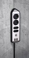 Stekkerdoos Brennenstuhl bureau Estilo 4vdig incl 2 USB 2m zwart/zi-1