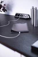 Stekkerdoos Brennenstuhl bureau Estilo 4vdig incl 2 USB 2m zwart/zi-2