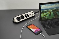 Stekkerdoos Brennenstuhl bureau Estilo 4vdig incl 2 USB 2m zwart/zi-4