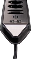 Stekkerdoos Brennenstuhl bureau Estilo 4vdig incl 2 USB 2m zwart/zi-2