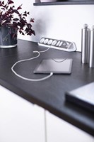 Stekkerdoos Brennenstuhl bureau Estilo 6vdig incl 2 USB 2m wit/zilver-3