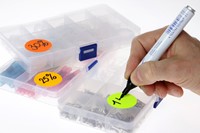 Etiket Rillprint 25mm 500st op rol rond wit-1