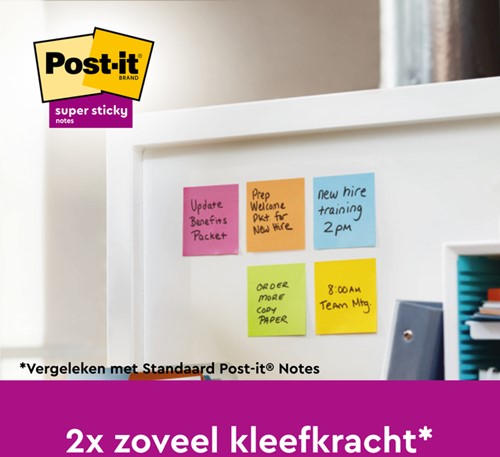 Memoblok Post-it 654 Super Sticky 76x76mm Oasis 5 stuks-3
