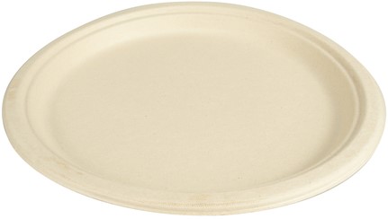 Bord IEZZY 260mm suikerriet PFAS-vrij naturel 50 stuks
