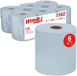 Poetspapier WypAll L20 2-laags 336 vel blauw 7302