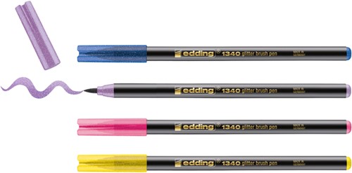 Brushpen edding 1340 glitter assorti set à 4 stuks-2