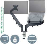 Monitor- en laptoparm Leitz Ergo ruimtebesparend dubbel donkergrijs-5