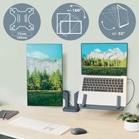 Monitor- en laptoparm Leitz Ergo ruimtebesparend dubbel donkergrijs-8