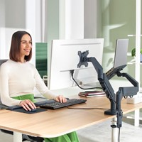 Monitor- en laptoparm Leitz Ergo ruimtebesparend dubbel donkergrijs-10