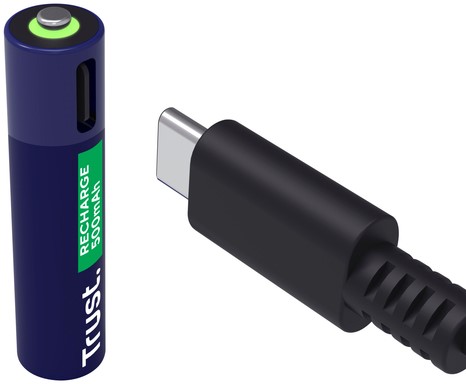 Batterij Trust USB-C oplaadbaar AAA 2 stuks-2