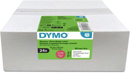 Etiket Dymo LabelWriter naamkaart 54x101mm 24 rollen á 220 stuks wit