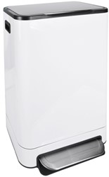 Pedaalemmer Desq 40 liter RVS wit
