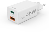 Oplader Hama USB-C/USB-A Mini PD 45W wit