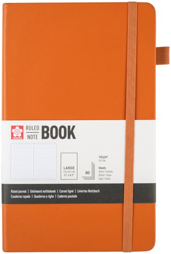 Notitieboek Sakura large 130x210mm lijn hard cover amber