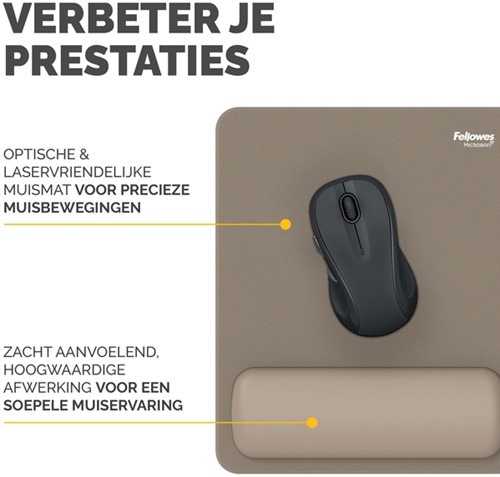 Muismat met polssteun Fellowes Breyta zand-3