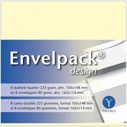 Dubbele kaart Papyrus Envelpack Design C6 114x162mm ivoor 894430 set van 8