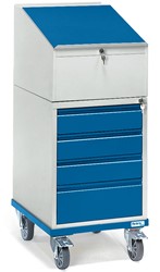 Verrijdbare kast met schrijfplank 2449 Onderbouw ladenkast
