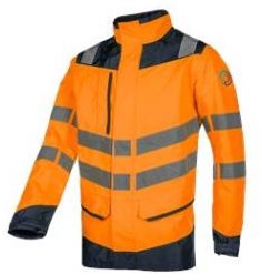 Sioen 682A Birkum Regenjas Fluo Oranje/marineblauw S