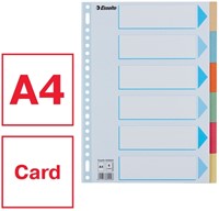 Tabbladen Esselte Premium A4 6-delig karton 23-rings assorti-4