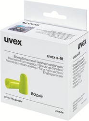 Uvex X-fit  Oordop, 50 Paar In Minidispenser Lime