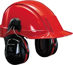 3M Peltor Optime III H540P3E Gehoorkap Met Helmbevestiging Zwart/rood