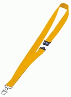 Textielkoord Durable 8137 met karabijnhaak geel