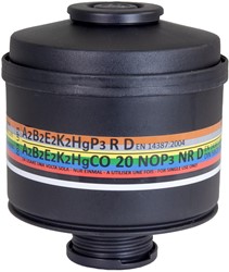 Spasciani 203 UP3 Combinatiefilter A2B2E2K2CONOHg-P3 R Blauw