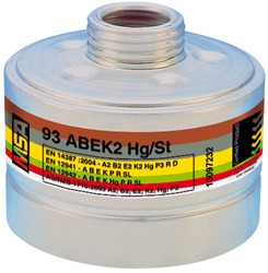 MSA 93 Combinatiefilter A2B2E2K2Hg-P3 R D Zilvergrijs