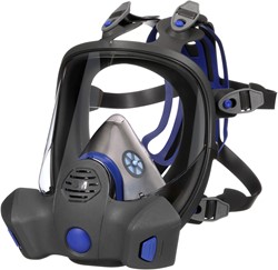3M Secure Click FF-802 Volgelaatsmasker, Maat M Zwart/blauw M