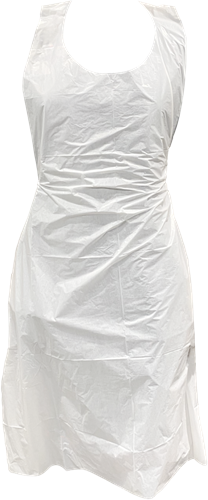 Schort PE Wit 20mu 125x80cm blok à 50st 60-211 Disposable Schort PE 20mu, wit