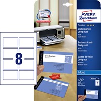 Visitekaart Avery C32015-25 85x54mm 260gr mat 200 stuks