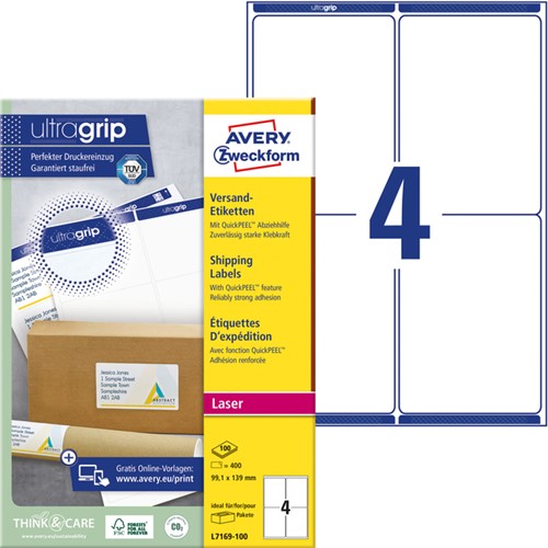 Etiket Avery L7169-100 99.1x139mm 400 stuks-2