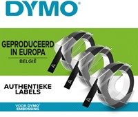 Reliëftape Dymo embossing vinyl 9mm wit op rood-4