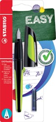 Vulpen STABILO Easybuddy rechtshandig M zwart/lime blister à 1 stuk