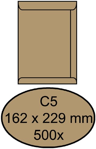 Envelop Quantore akte C5 162x229mm bruinkraft 90g/m² 500 stuks